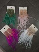 Kolczyki długie pióra 15cm wiszące cyrkonie różne kolory