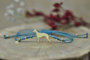 Whippet / Chart angielski - bransoletka z psem, srebro 925 pozłacane