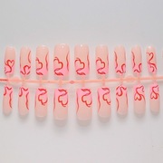 Sztuczne paznokcie PRESS ON, różowy french z serduszkami, walentynki