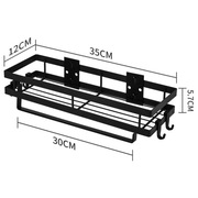 Organizer kuchenny półka na przyprawy wieszak na ręczniki papierowe czarny 