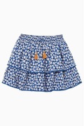 nowa niebieska spódniczka na gumkę kwiatki FATFACE 11/12 152