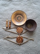 Vintage stare dekoracje pamiątki PRL ozdoby drewniane kolekcjonerskie retro