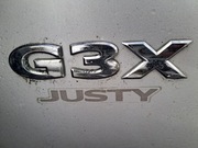 Emblemat znaczek napis Subaru justy G3X  chrom 