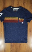 T-shirt Superdry r. S granatowy kr rękaw męska bawełna 