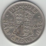 Wielka Brytania 1/2 Half crown pół korony 1950 - 32,3 mm