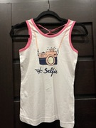 Koszulka dla dziewczynki biała bez rękawów Hip@Hoops 134/140