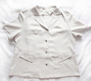 jasny żakiet z krótkim rękawem, ecru bluzka żakietowa elegancka