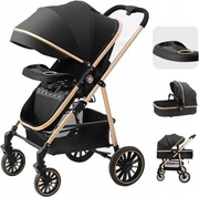 Wózek Dziecięcy 3 w 1 Kompaktowy Regulowany Daszek