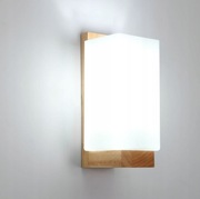 Kinkiet drewno, szkło duży boho / glamour / loft