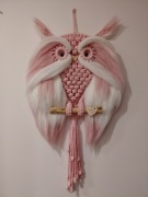 Makramowa sowa kolor rózowy