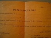 OŚWIADCZENIE 2 WOJA ŚWIATOWA WOJSKO POLSKIE.