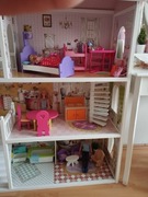 Domek dla lalek Barbie z garażem XXL drewniany 