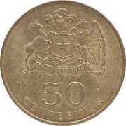 Chile 50 centesimos 1971, KM#196
