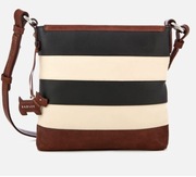 Radley skórzana torebka listonoszka crossbody skóra naturalna paski brązowa