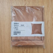 Ikea Sanela poduszka poszewka aksamit żółto-brązowy 50x50 bawełna