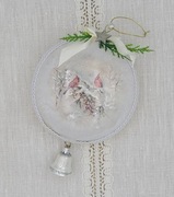 Bombka medalion akrylowy 11 cm Boże Narodzenie  zdobiony ręcznie