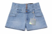Spodenki jeansowe damskie XL WYSOKI STAN niebieskie WYSZCZUPLAJĄCE