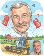 Karykatura ze zdjęcia A3 1 osoba  | CYFROWA | Antyrama GRATIS | Prezent 