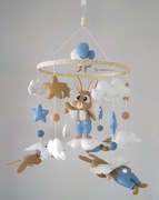 Karuzela handmade – króliczek ze skrzydełkami i balonikami