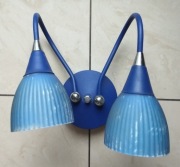 Niebieski kinkiet ścienny lampa ścienna dwa klosze