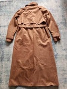 Damski płaszcz, trencz zamszopodobny kolor brąz