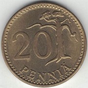 Finlandia 20 pennia 1980 - 22 mm - nr 1