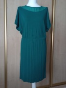 Zielona sukienka na lato z krótkim kimonowym rękawem Bon Prix rozm. 32/34