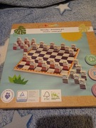 Warcaby drewniane 3+ elefun gra nowa