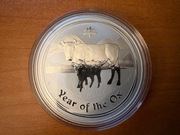 Srebrna moneta Australijski Lunar Rok Wołu 2009 1 oz
