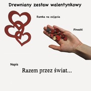 DREWNIANY ZESTAW WALENTYNKOWY DO MAPY