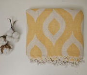 Wielofunkcyjny turecki bawełniany Peshtemal 100x180 żółty beż dwustronny