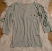 Nowa bluzka błękitna sznurowania 36 S