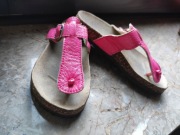 klapki japonki damskie zdrowotne na korku profilowane letnie sandały różowe