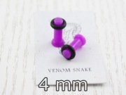 VENOM SNAKE nowe tunele plugi akryl fioletowe para 4mm VS169
