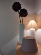 Klimatyczna lampa nocna, 2 abażury, wazon,czosnki 