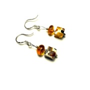 Fiolekart - Kolczyki, biżuteria artystyczna  - bursztyn, bursztyn w żywicy