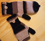 Rękawiczki z jednym palcem i mitenki. Dwa w jednym. 100% merino