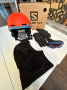 Kask narciarski Salomon+ rękawice+ gogle+komin