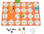 Tor samochodowy puzzle z labiryntem dla autek efekty dźwiękowe pomarańczowy