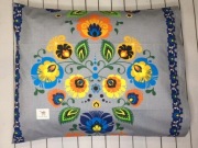 Poszewka bawełniana na poduszkę 50x60 kwiaty folk na szarym