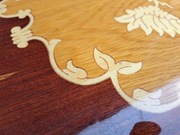 okrągły ładny drewniany mały blat do stolika, ładny wzór