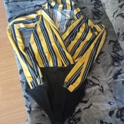 Piękne, body, żółte, koszulowe, blizka, paski