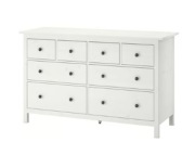 HEMNES Ikea, Komoda, 8 szuflad, biała bejca, 160x96 cm