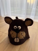 Ręcznie filcowana czapka do sauny z naturalnej wełny - bóbr