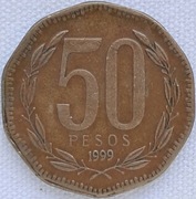 Chile 50 pesos 1999, KM#219.2