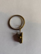 Kółko z żabką do firan i zasłon – metal, Ø25/32 mm, kolor mosiądz 10 sztuk