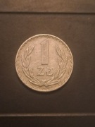Moneta 1 zł 1975 rok PRL bez znaku mennicy