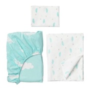 nowa Ikea Himmelsk pościel i prześcieradło do łóżeczka 125x110 wyprawka