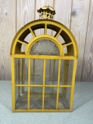 Stara Latarenka ozdobna Retro Vintage ze szkłem zdobionym