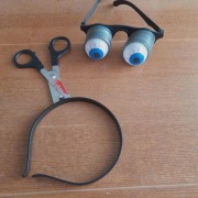 Halloween opaska nożyczki w głowie plus śmieszne okulary